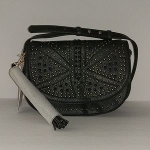 🍀 Sasha + Sofi Leather Crossbody Bag Black Handbag Purse NEW 🍀